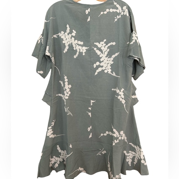 New Floral Lightweight Relaxed Fit Spring Summer Dress With Ruffle Detail - Picture 5 of 5